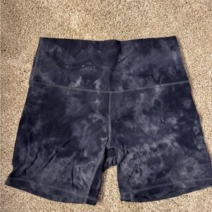 Lululemon Athletica Dark Blue Tie-Dye Bike Shorts